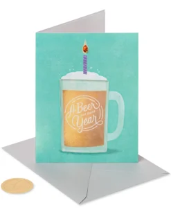 A Beer for Each Year Funny Birthday Greeting Card