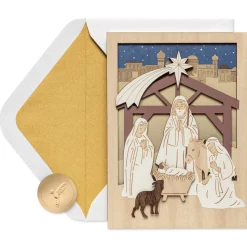 A Child is Born Religious Christmas Greeting Card