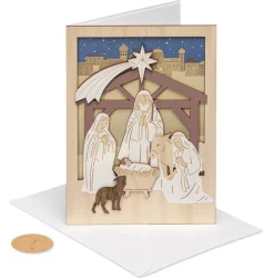 A Child is Born Religious Christmas Greeting Card