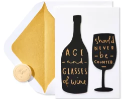 Age And Wine Quote Birthday Greeting Card