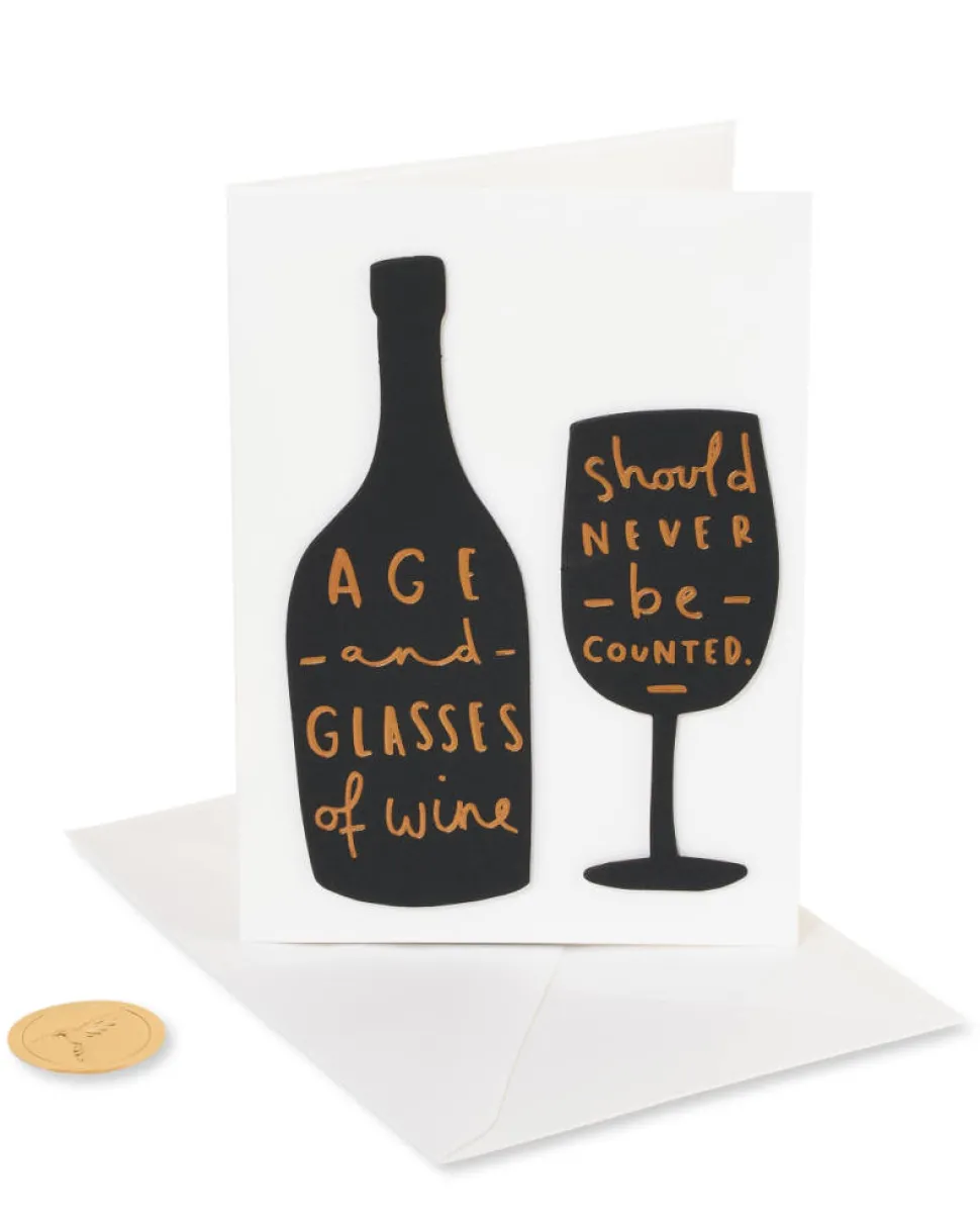 Age And Wine Quote Birthday Greeting Card
