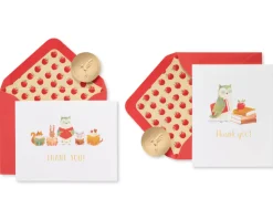 Animal and Books Teacher Thank You Boxed Blank Note Cards with Envelopes, 20-Count
