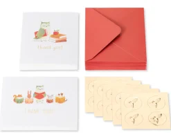 Animal and Books Teacher Thank You Boxed Blank Note Cards with Envelopes, 20-Count