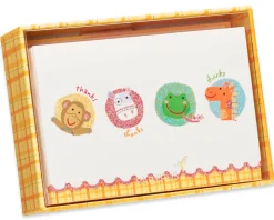 Animal Thank You Boxed Blank Note Cards with Glitter, 14-Count