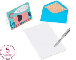 Animals Boxed Thank You Cards and Envelopes, 20-Count