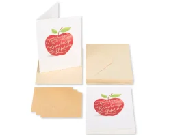 Apple for Teacher Boxed Blank Note Cards with Envelopes, 14-Count