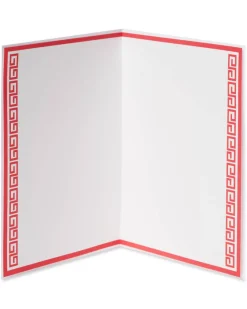 Asian Lasercut Design, Red & Gold Blank Greeting Card