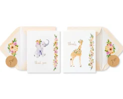 Baby Animals Thank You Boxed Blank Note Cards with Envelopes, 20-Count