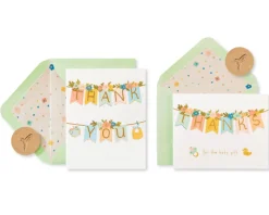 Baby Banner Thank You Boxed Blank Note Cards with Envelopes, 20-Count