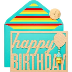 Balloon and Tassel Birthday Greeting Card