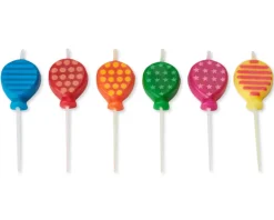 Balloon Birthday Candles, 6-Count