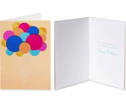 Balloons and Champagne Happy Birthday Cards, 2-Count