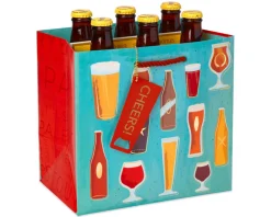 Beer Gift Bag, Cheers, 1-Count