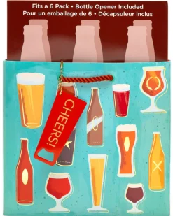 Beer Gift Bag, Cheers, 1-Count
