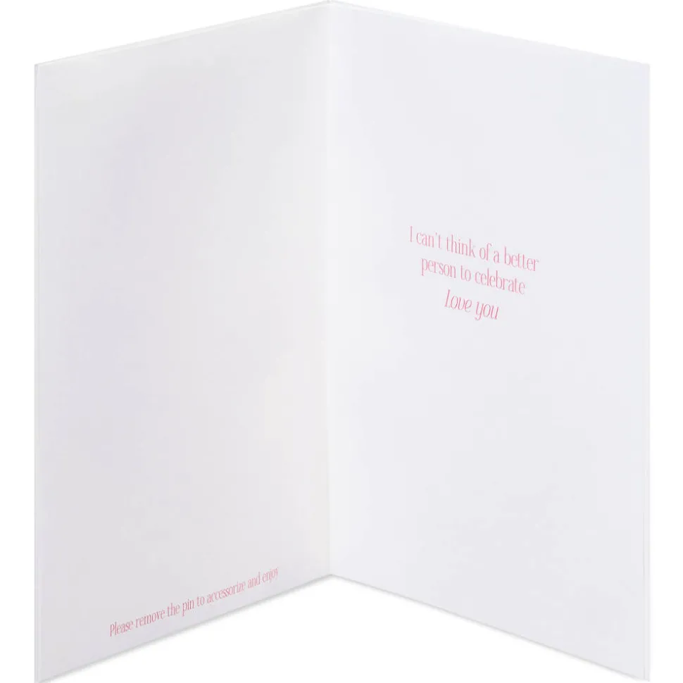 Better Person Birthday Greeting Card for Mom with Heart Pin