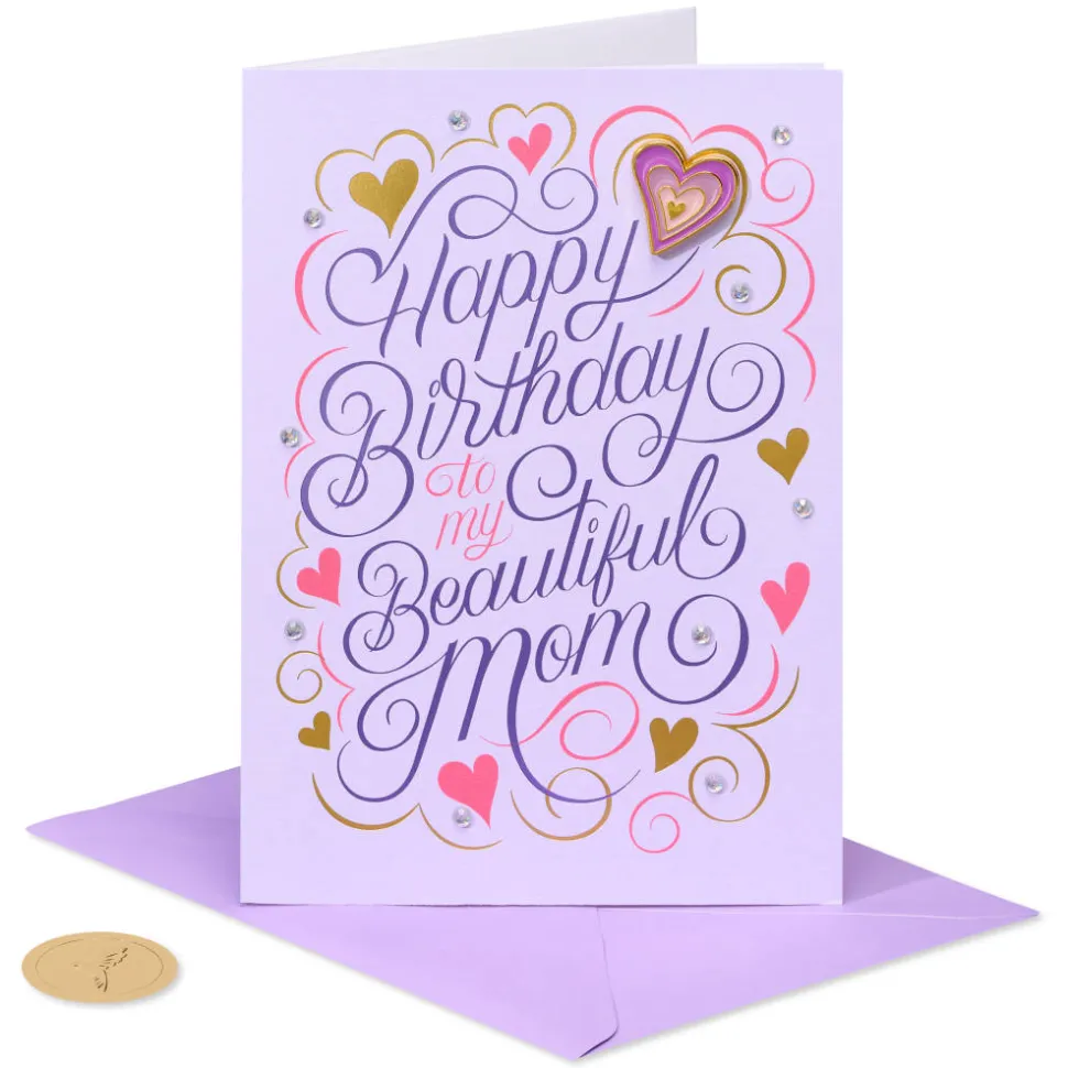 Better Person Birthday Greeting Card for Mom with Heart Pin
