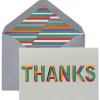 Beveled Thanks Thank You Boxed Blank Note Cards with Envelopes, 16-Count