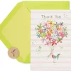 Birdie With Flowers Thank You Greeting Card – Designed by House of Turnowsky