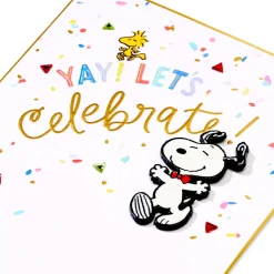 Birthday Blowout Peanuts Birthday Greeting Card with Snoopy Pin