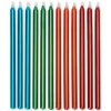 Birthday Candles Metallic Blue, Green, Orange and Red, 12-Count
