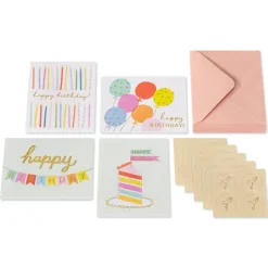 Birthday Celebrations Birthday Blank Note Cards with Envelopes, 20-Count
