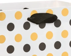 Black and Gold Polka Dots Large Gift Bag