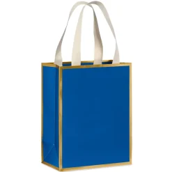 Blue and Gold 9″ Medium Gift Bag, 1 Bag