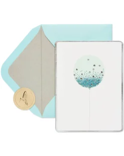 Blue Balloon Birthday Greeting Card