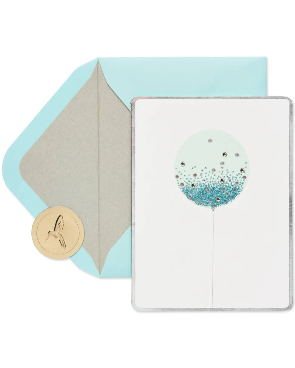 Blue Balloon Birthday Greeting Card