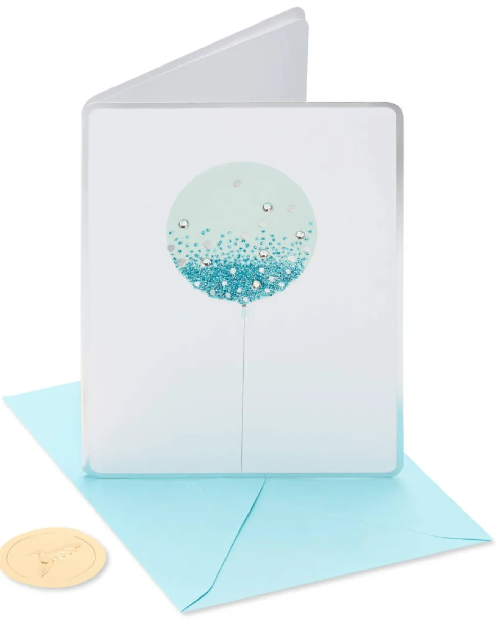 Blue Balloon Birthday Greeting Card