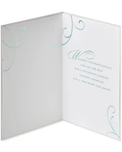 Blue Champagne Flute Wedding Greeting Card