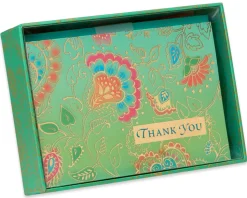 Bohemian Thank You Boxed Blank Note Cards and Envelopes, 12-Count