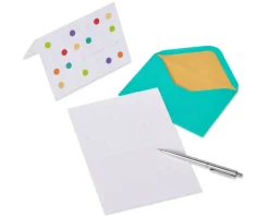 Bold Dots Blank Cards with Envelopes, 12-Count