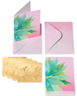 Bold Succulent Blank Note Cards with Envelopes, 14-Count