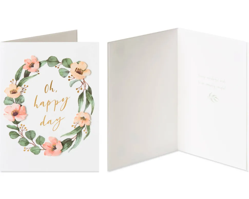 Bouquet and Wreath Wedding Greeting Card Bundle, 2-Count