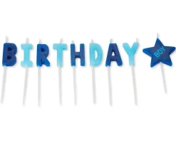 Boy Birthday Toothpick Candles, 9-Count