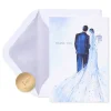 Bride and Groom Blank Wedding Thank You Cards, 12-Count
