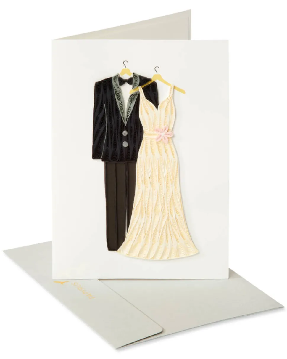 Bride and Groom Wedding Quilling Greeting Card