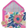Bright Flowers Handmade Boxed Blank Note Cards with Glitter, 8-Count