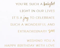 Bright Light In Our Lives Birthday Greeting Card for Son
