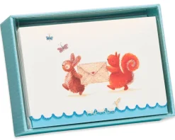 Bunny & Squirrel Boxed Blank Note Cards with Glitter, 14-Count