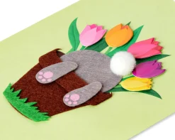 Bunny in Flower Pot Easter Greeting Card