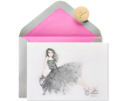 Bunny Slipper Girl Birthday Greeting Card- Designed by Bella Pilar