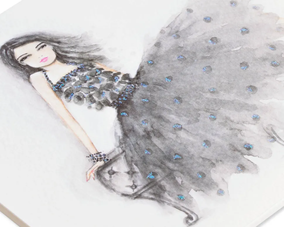 Bunny Slipper Girl Birthday Greeting Card- Designed by Bella Pilar
