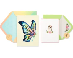 Butterfly and Owl Blank Greeting Card Bundle, 2-Count