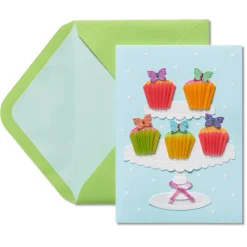 Butterfly Cupcakes Birthday Greeting Card
