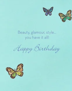 Butterfly Girl Birthday Greeting Card- Designed by Bella Pilar