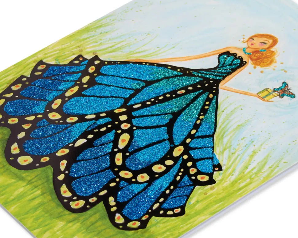 Butterfly Girl Birthday Greeting Card- Designed by Bella Pilar