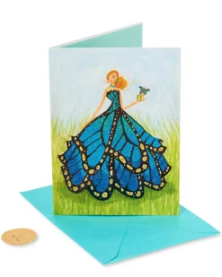 Butterfly Girl Birthday Greeting Card- Designed by Bella Pilar