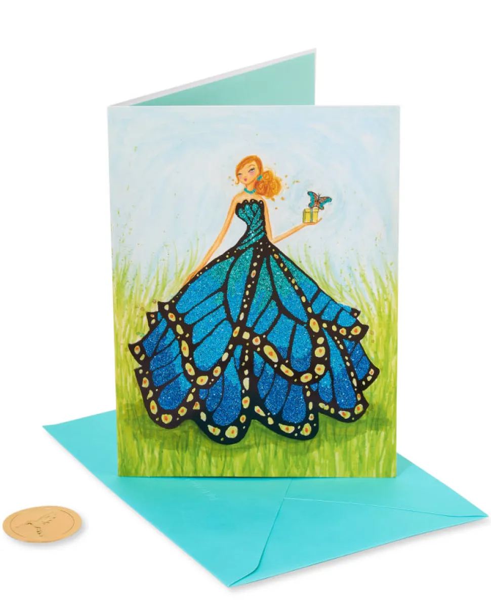 Butterfly Girl Birthday Greeting Card- Designed by Bella Pilar